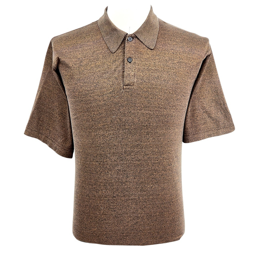 Quiet Luxury Mendocino Polo Shirt Men Brown Heather Short Sleeve
